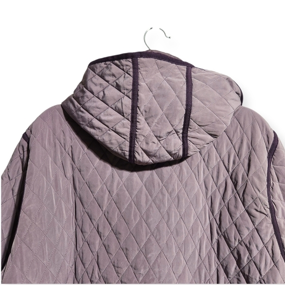 EUC GARNET HILL ESSENTIAL QUILTED COAT - PLUM SZ XL - Picture 7 of 10